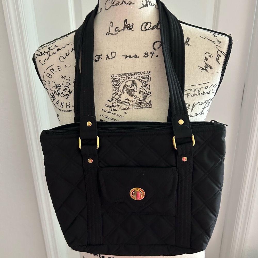 Braciano Black Quilted Tote Bag